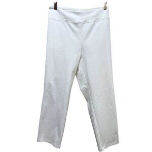 Women with Control White Jeans Plus Size 2X Petite Ankle Crop Pull on Stretch
